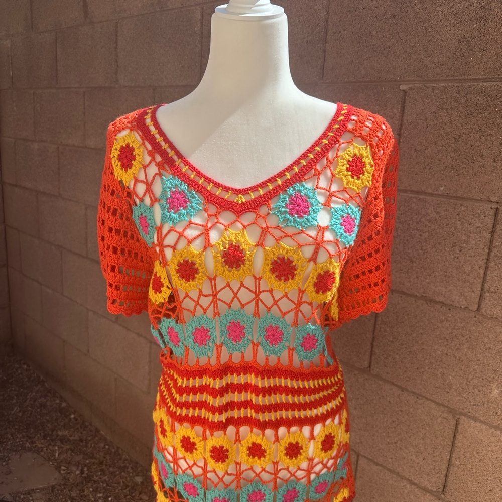 Ivy Jane Vibrant Crochet Floral Top